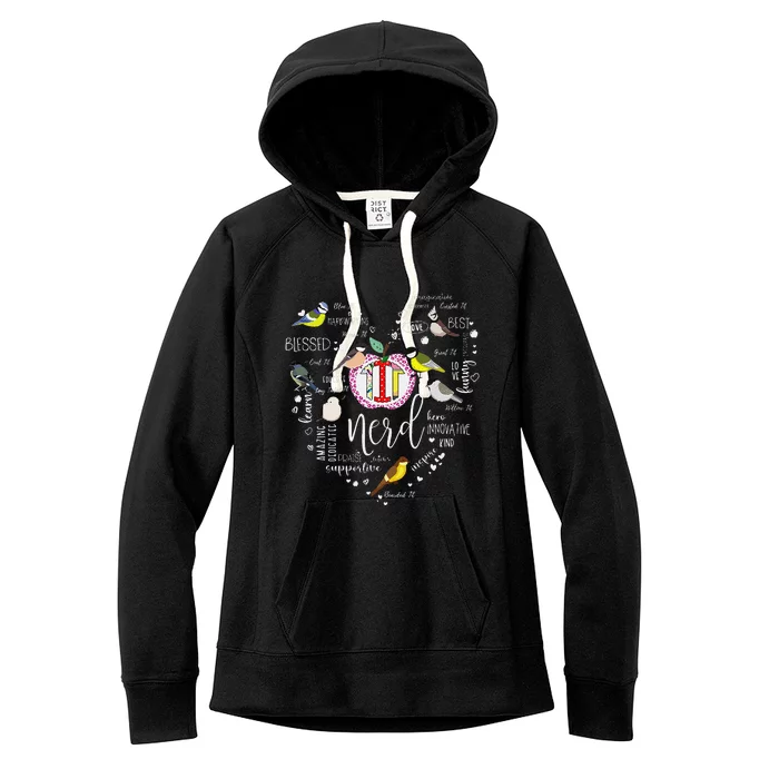 Funny Bird Watching Tits Women Tit Nerd Birder Birdwatching Women's Fleece Hoodie