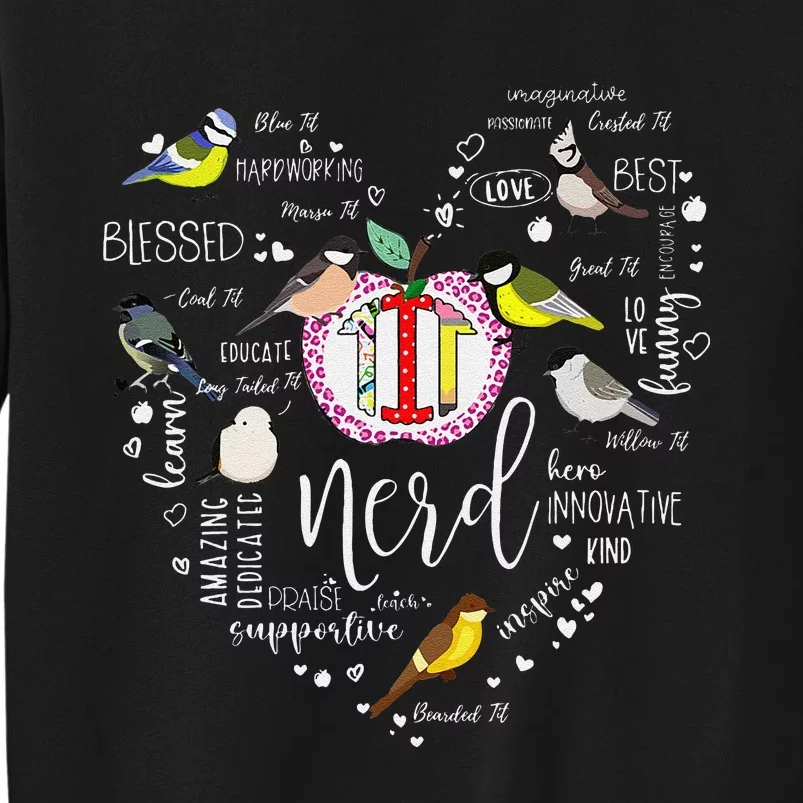 Funny Bird Watching Tits Women Tit Nerd Birder Birdwatching Tall Sweatshirt