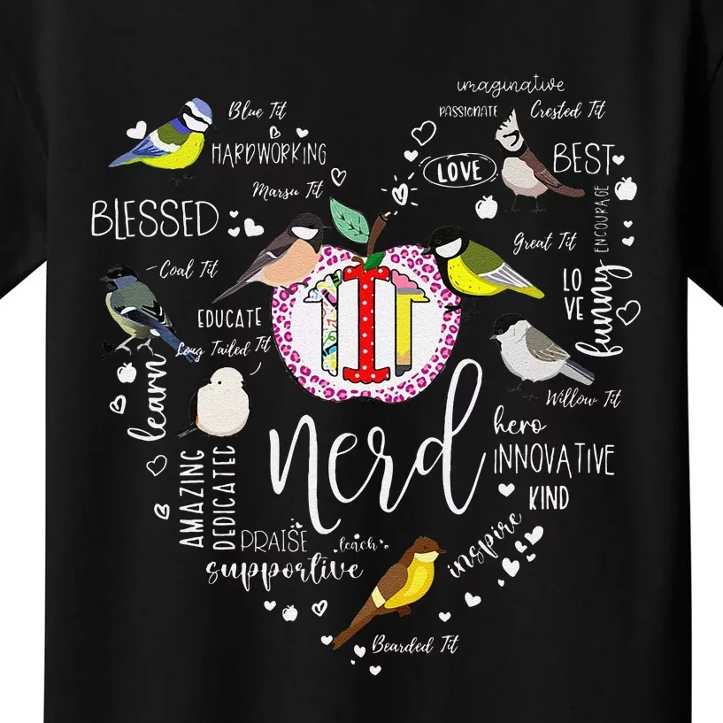 Funny Bird Watching Tits Women Tit Nerd Birder Birdwatching Kids T-Shirt