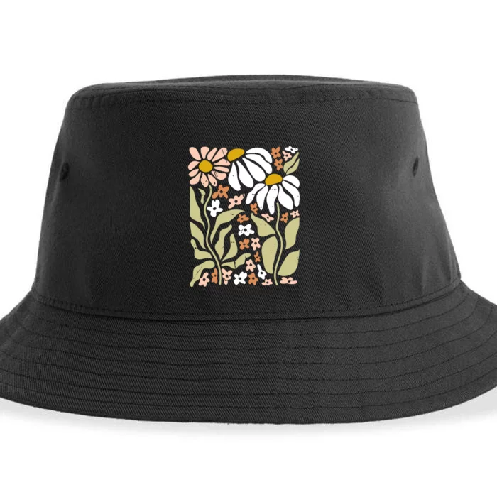 Flowers Boho Wildflowers Floral Nature Sustainable Bucket Hat