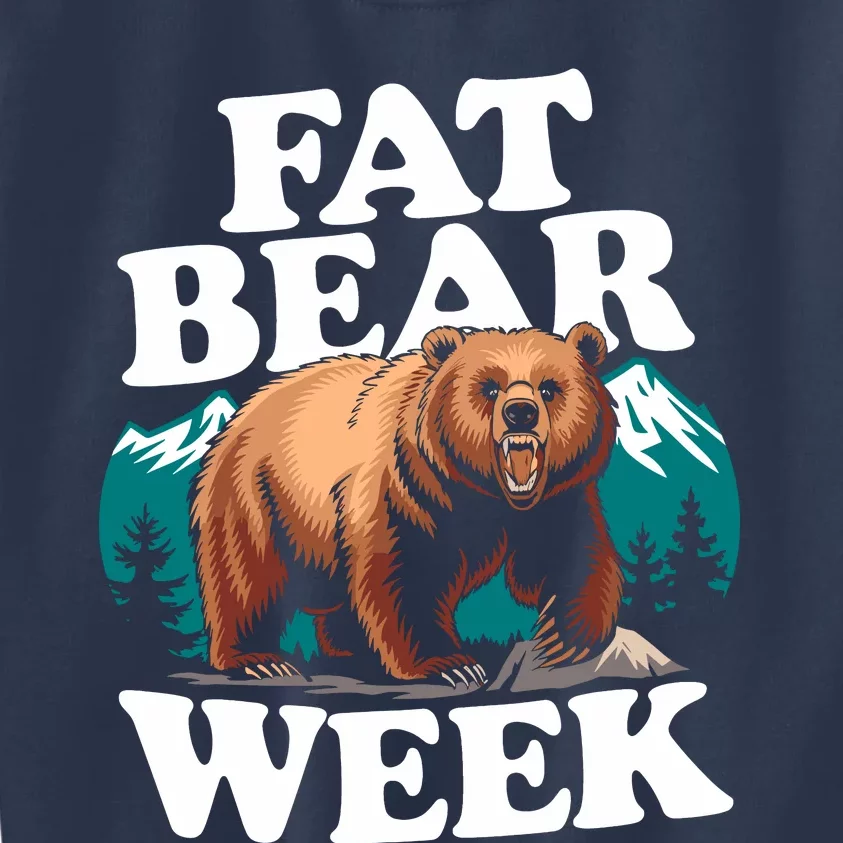 Fat Bear Week 2024 Grazer Animal Lover Alaska Katmai Nature Kids Sweatshirt