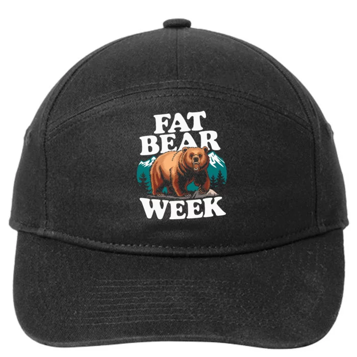 Fat Bear Week 2024 Grazer Animal Lover Alaska Katmai Nature 7-Panel Snapback Hat