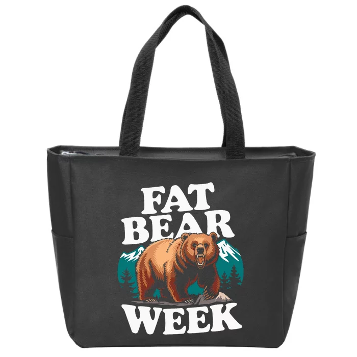 Fat Bear Week 2024 Grazer Animal Lover Alaska Katmai Nature Zip Tote Bag