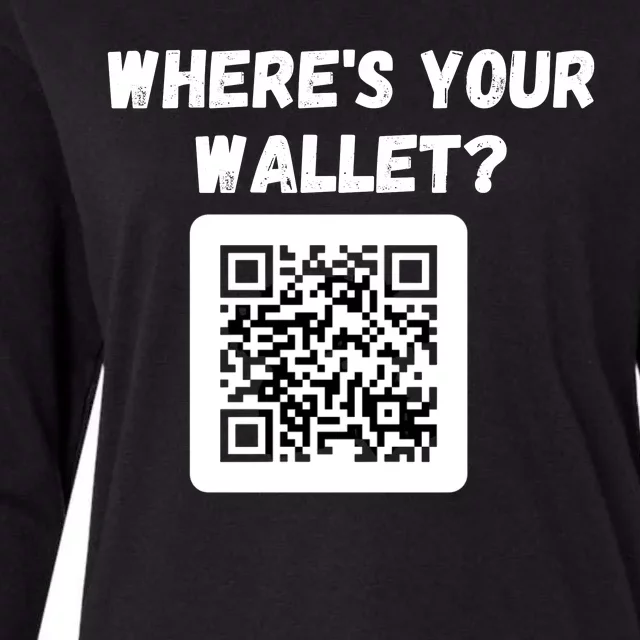 Funny Bitcoin Where’s Your Wallet HODL Bitcoin Cryptocurrency Funny Crypto Womens Cotton Relaxed Long Sleeve T-Shirt