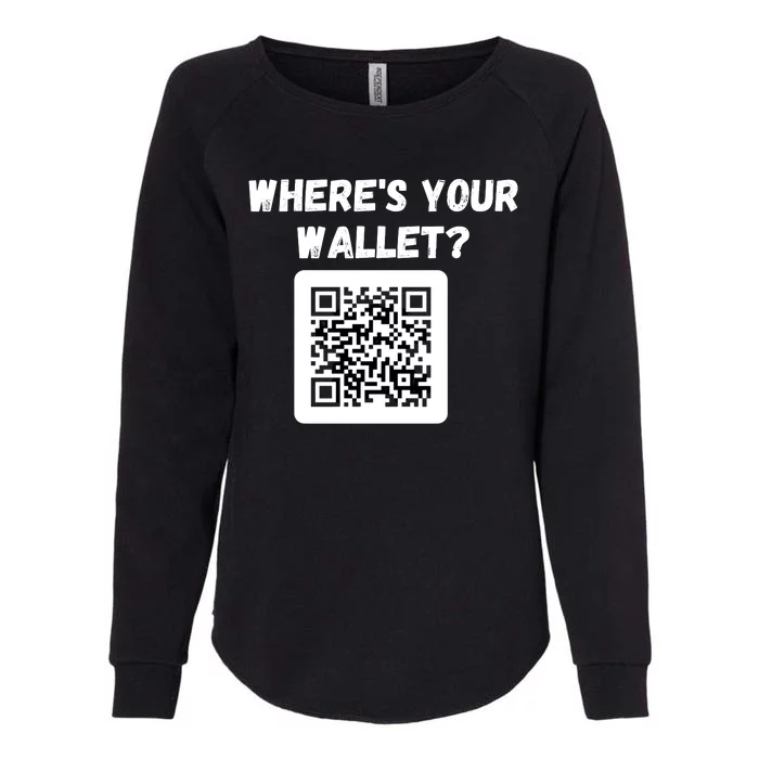 Funny Bitcoin Where’s Your Wallet HODL Bitcoin Cryptocurrency Funny Crypto Womens California Wash Sweatshirt