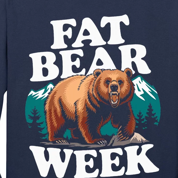 Fat Bear Week 2024 Grazer Animal Lover Alaska Katmai Nature Tall Long Sleeve T-Shirt