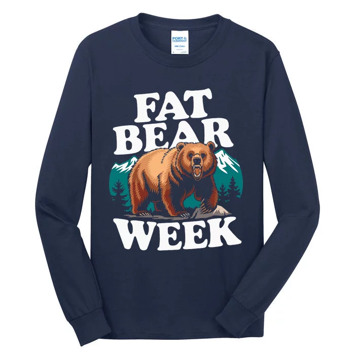 Fat Bear Week 2024 Grazer Animal Lover Alaska Katmai Nature Tall Long Sleeve T-Shirt