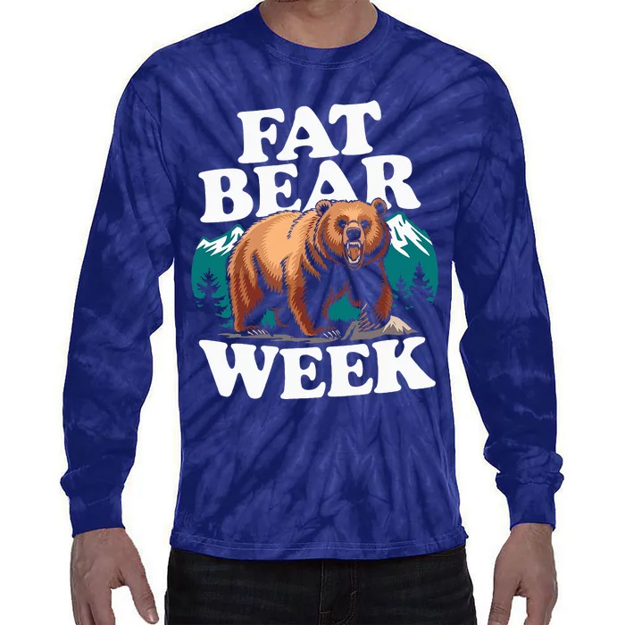 Fat Bear Week 2024 Grazer Animal Lover Alaska Katmai Nature Tie-Dye Long Sleeve Shirt