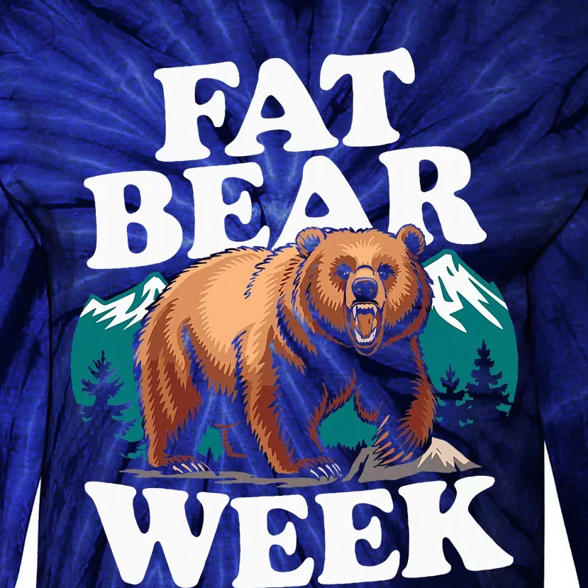 Fat Bear Week 2024 Grazer Animal Lover Alaska Katmai Nature Tie-Dye Long Sleeve Shirt