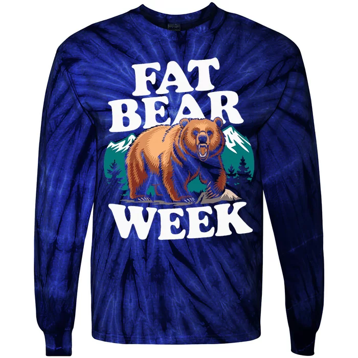 Fat Bear Week 2024 Grazer Animal Lover Alaska Katmai Nature Tie-Dye Long Sleeve Shirt