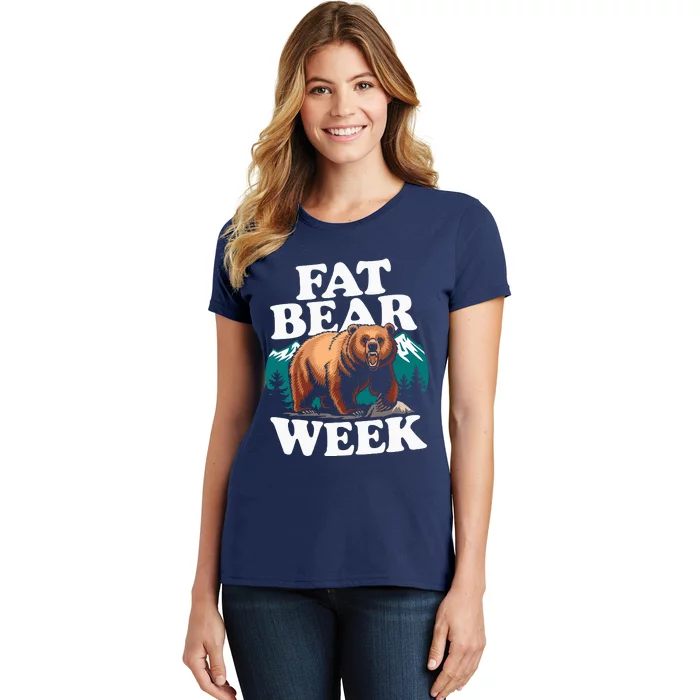 Fat Bear Week 2024 Grazer Animal Lover Alaska Katmai Nature Women's T-Shirt