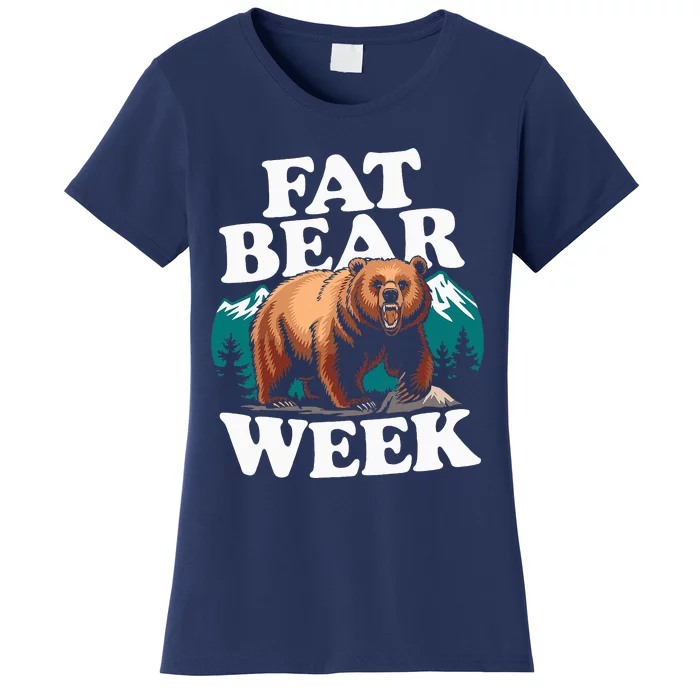 Fat Bear Week 2024 Grazer Animal Lover Alaska Katmai Nature Women's T-Shirt