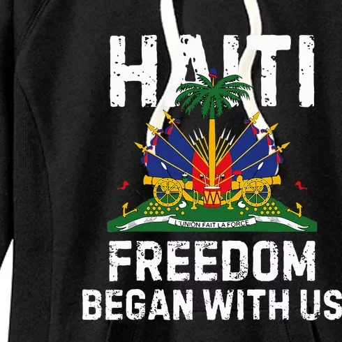 Freedom Began With Us Happy Haitian Flag Day Women's Fleece Hoodie