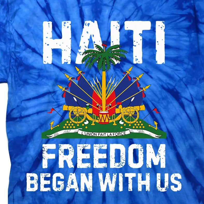 Freedom Began With Us Happy Haitian Flag Day Tie-Dye T-Shirt