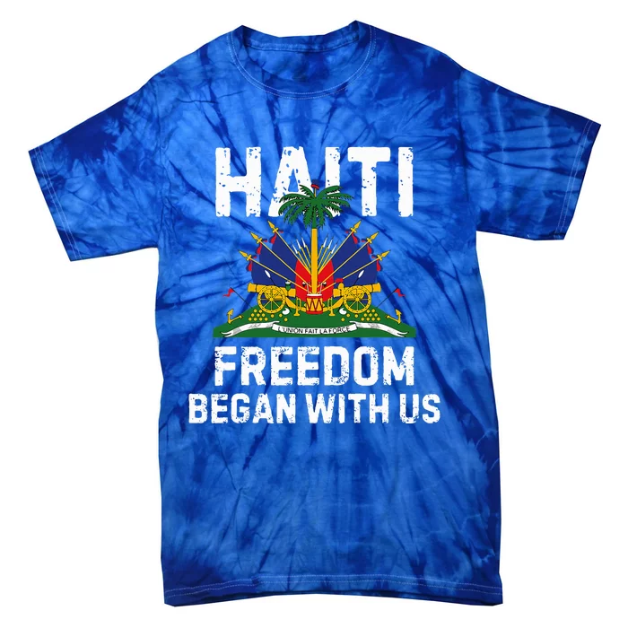 Freedom Began With Us Happy Haitian Flag Day Tie-Dye T-Shirt