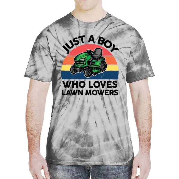 Funny Boy Who Love Lawn Mower T Mowing Gardening Tie-Dye T-Shirt