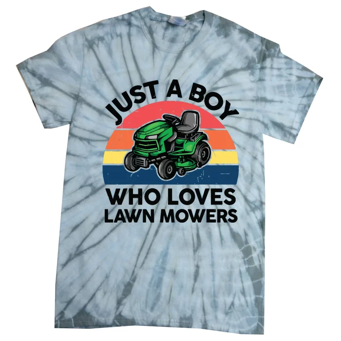 Funny Boy Who Love Lawn Mower T Mowing Gardening Tie-Dye T-Shirt