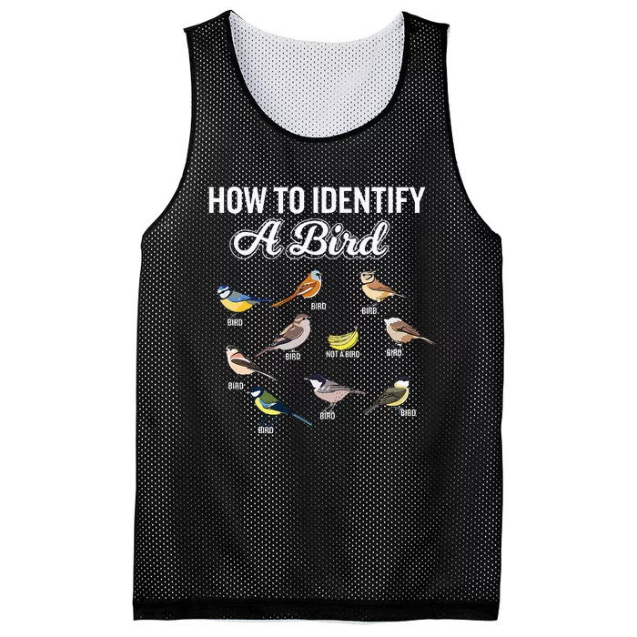 Funny Bird Watcher How To Identify A Bird Unique Birder Mesh Reversible Basketball Jersey Tank