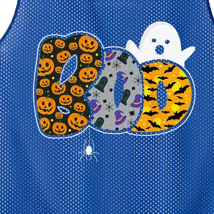 Funny Boo With Ghost And Pumpkins For Halloween Costume Mesh Reversible Basketball Jersey Tank