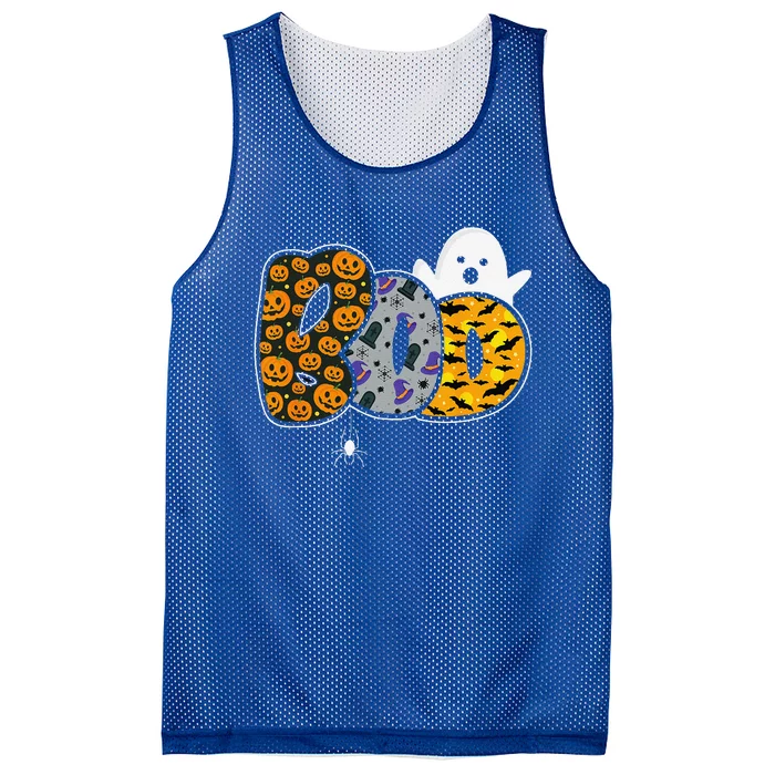 Funny Boo With Ghost And Pumpkins For Halloween Costume Mesh Reversible Basketball Jersey Tank