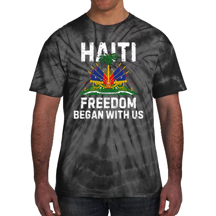 Freedom Began With Us Happy Haitian Flag Day Tie-Dye T-Shirt