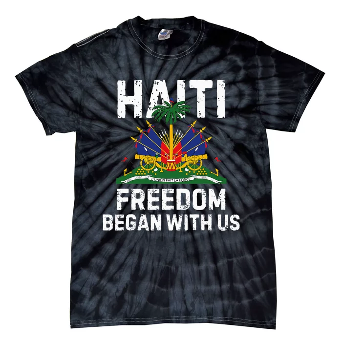 Freedom Began With Us Happy Haitian Flag Day Tie-Dye T-Shirt