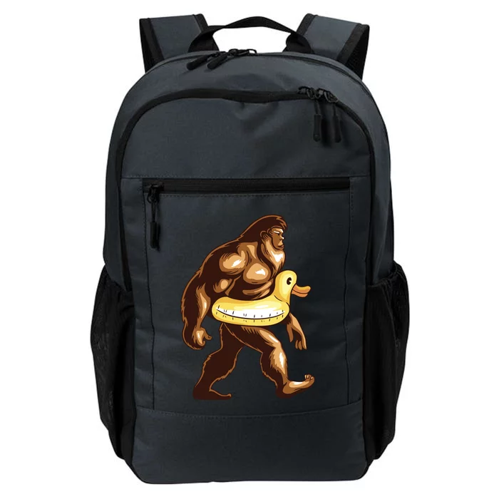 Funny Bigfoot Wearing Duck Floater Daily Commute Backpack