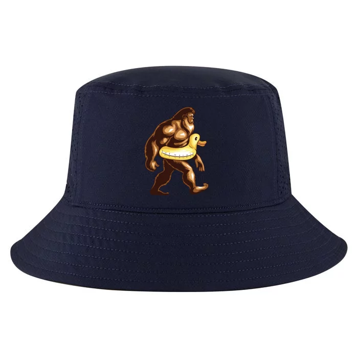 Funny Bigfoot Wearing Duck Floater Cool Comfort Performance Bucket Hat