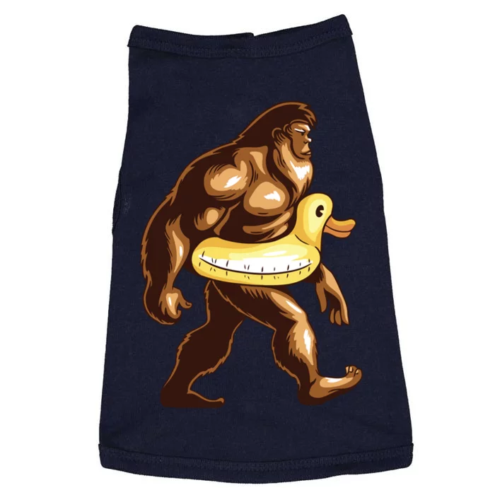 Funny Bigfoot Wearing Duck Floater Doggie Tank