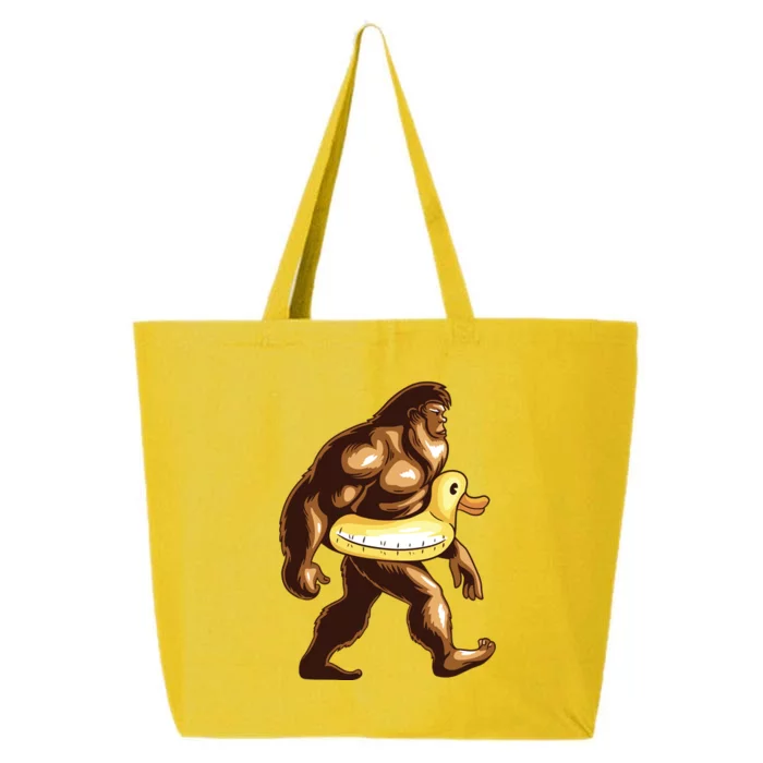 Funny Bigfoot Wearing Duck Floater 25L Jumbo Tote