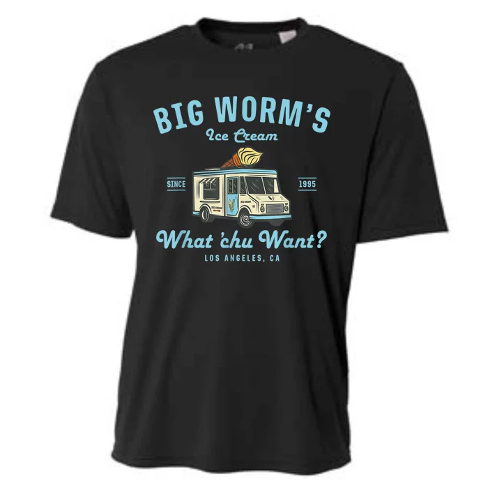 Funny Big Worm's Ice Cream Truck Gift What Chu Want Gift Cooling Performance Crew T-Shirt