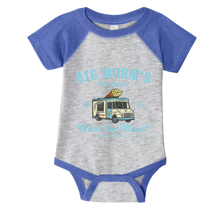 Funny Big Worm's Ice Cream Truck Gift What Chu Want Gift Infant Baby Jersey Bodysuit