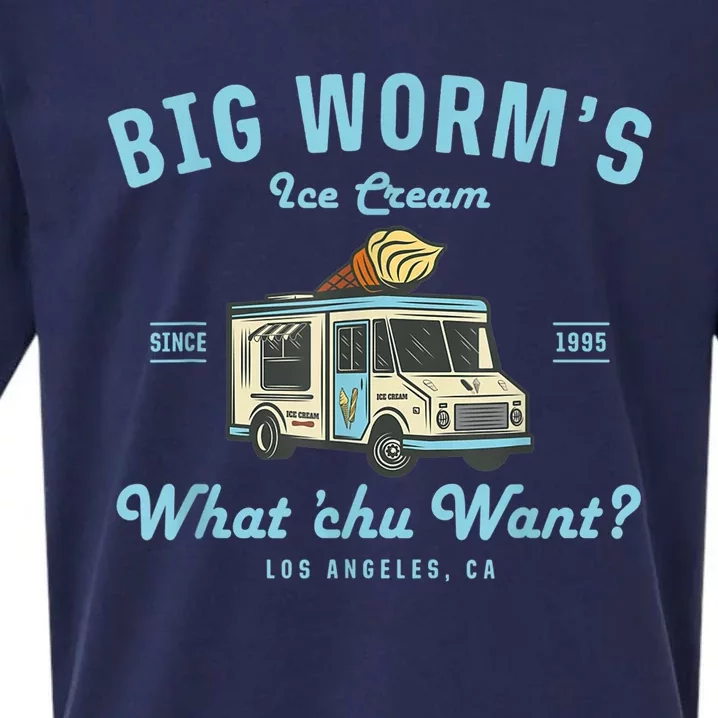 Funny Big Worm's Ice Cream Truck Gift What Chu Want Gift Sueded Cloud Jersey T-Shirt