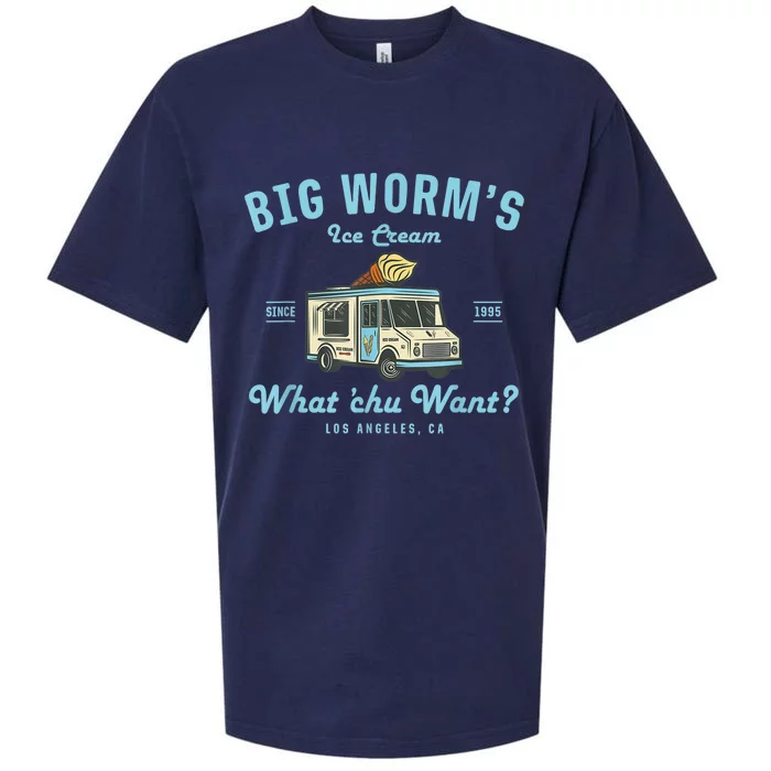 Funny Big Worm's Ice Cream Truck Gift What Chu Want Gift Sueded Cloud Jersey T-Shirt