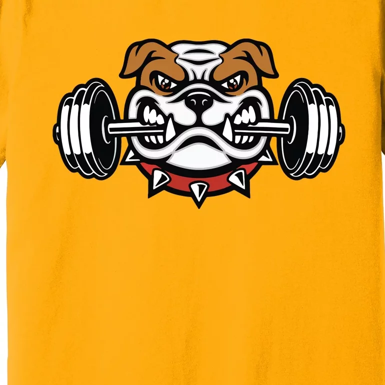 Funny Bulldog Weightlifting Fitness Gym Premium T-Shirt