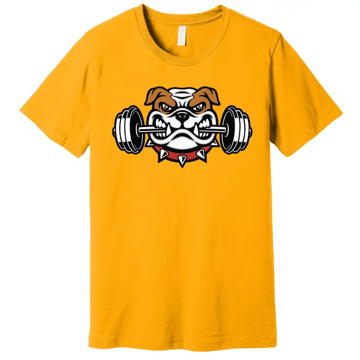 Funny Bulldog Weightlifting Fitness Gym Premium T-Shirt