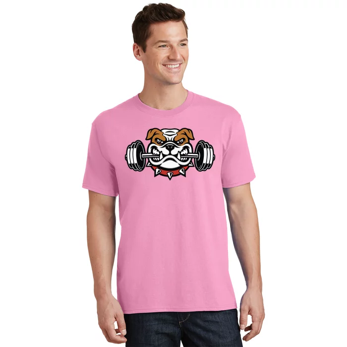 Funny Bulldog Weightlifting Fitness Gym T-Shirt