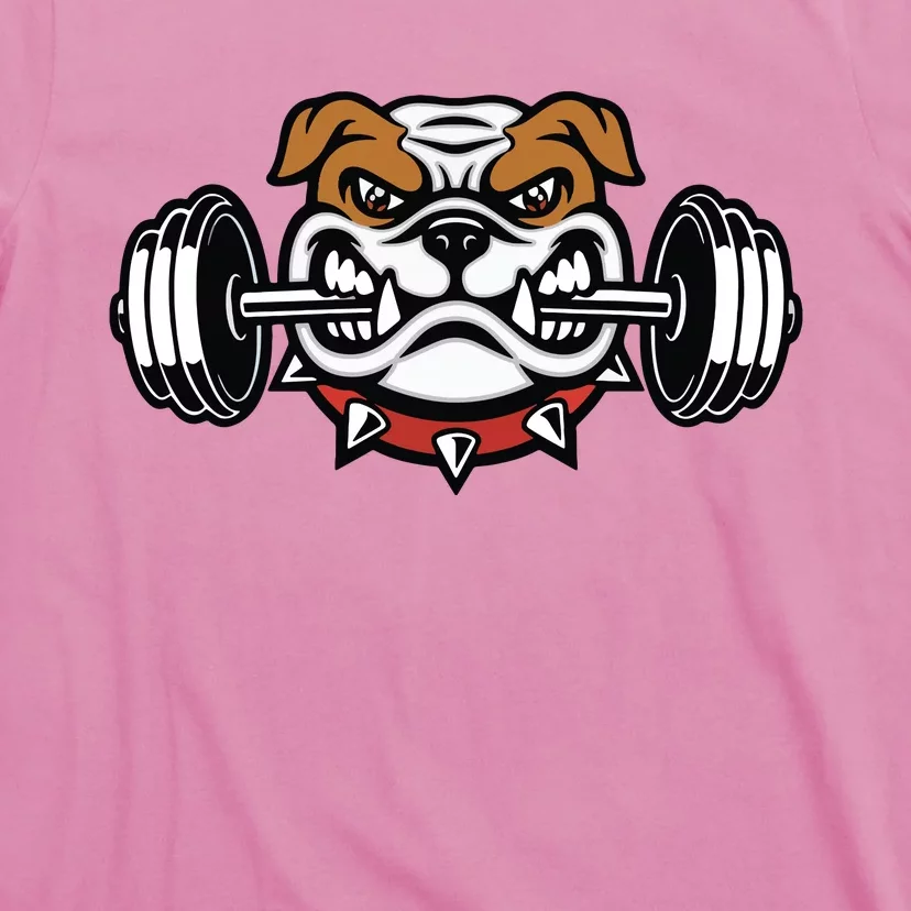 Funny Bulldog Weightlifting Fitness Gym T-Shirt