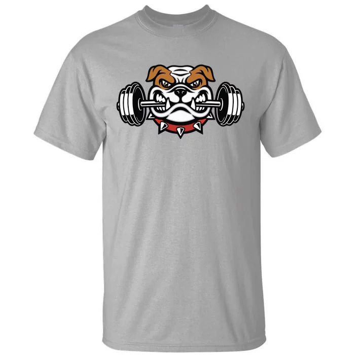 Funny Bulldog Weightlifting Fitness Gym Tall T-Shirt