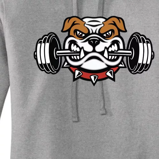 Funny Bulldog Weightlifting Fitness Gym Women's Pullover Hoodie