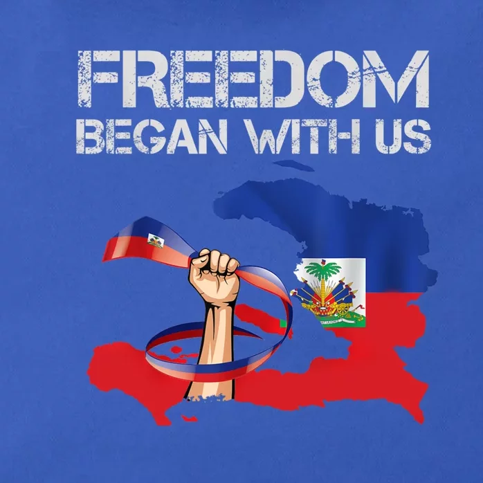 Freedom Began With Us Haitian Flag Happy Independence Day Zip Tote Bag