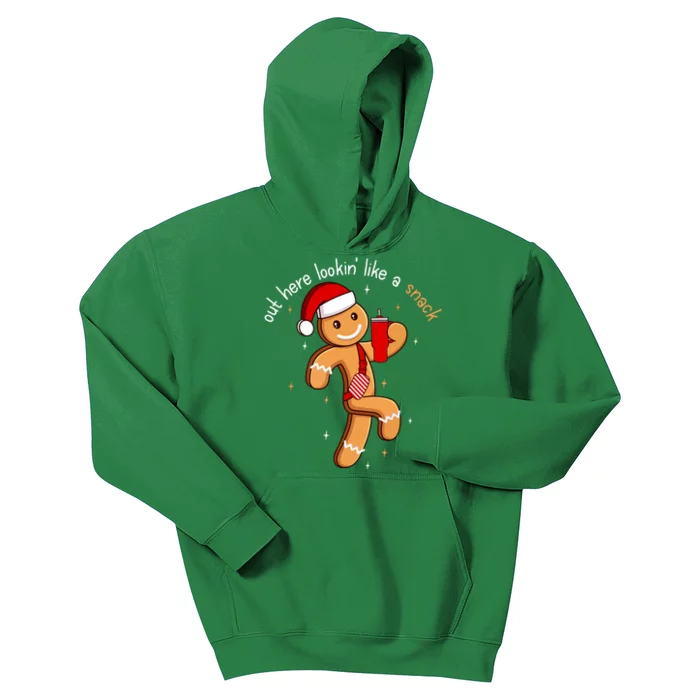 Funny Boujee Xmas Gingerbread Out Here Looking Like A Snack Gift Kids Hoodie