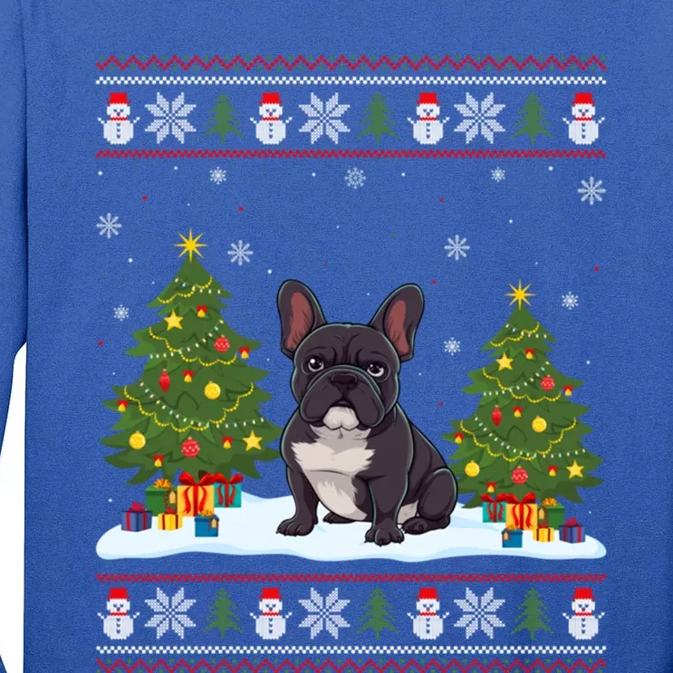 French Bulldog Xmas Tree Light Ugly Christmas Gift Tall Long Sleeve T-Shirt