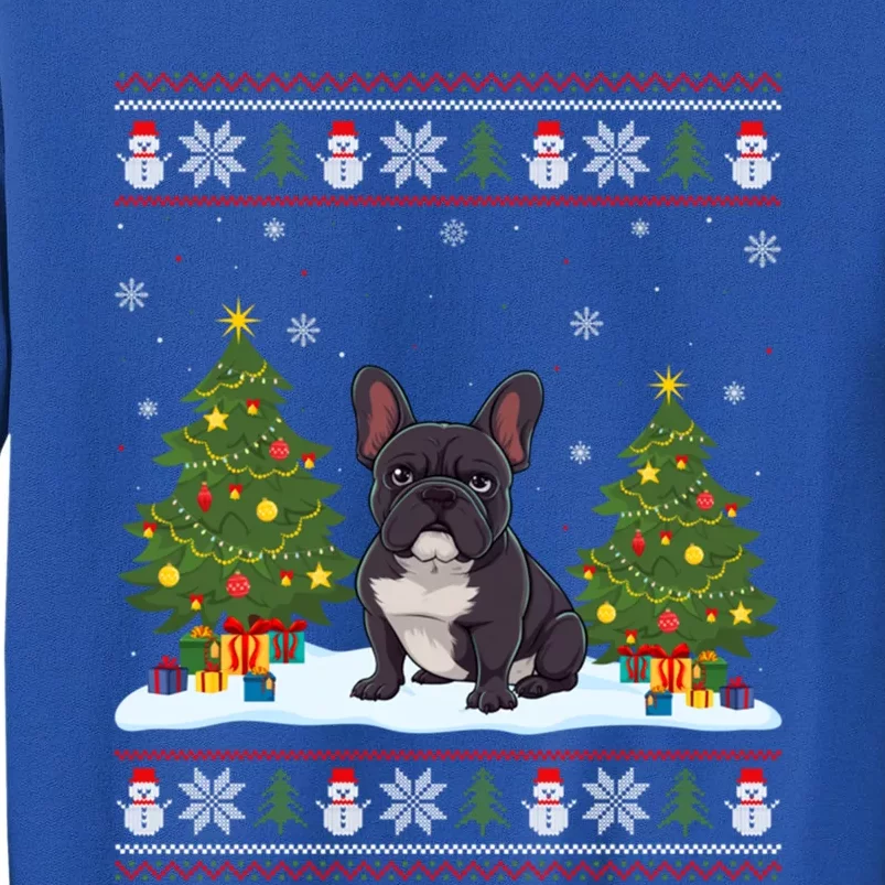 French Bulldog Xmas Tree Light Ugly Christmas Gift Tall Sweatshirt