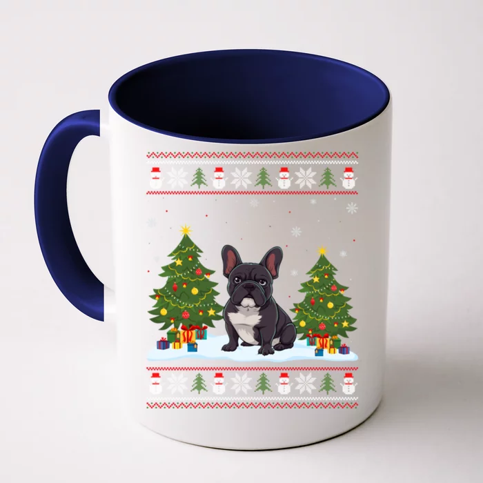 French Bulldog Xmas Tree Light Ugly Christmas Gift Front & Back Coffee Mug