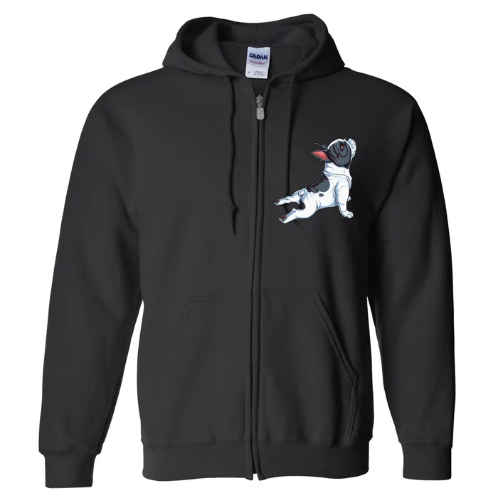 French Bulldog Yoga Frenchie Namaste Men Funny Gift Full Zip Hoodie