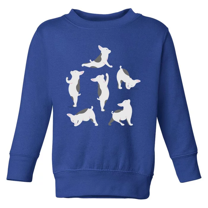 French Bulldog Yoga Poses Funny Cute Frenchie Dog Lover Gift Cute Gift Toddler Sweatshirt