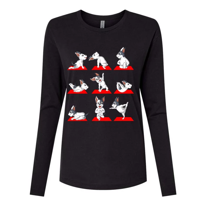 French Bulldog Yoga Womens Cotton Relaxed Long Sleeve T-Shirt