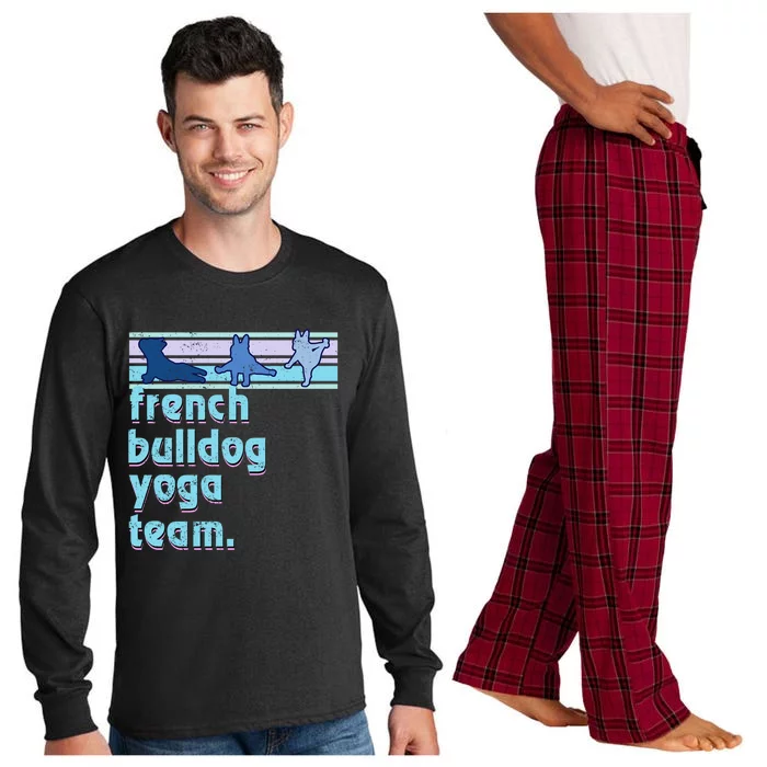 French Bulldog Yoga Team Funny Frenchie Yoga Lover Namaste Gift Long Sleeve Pajama Set