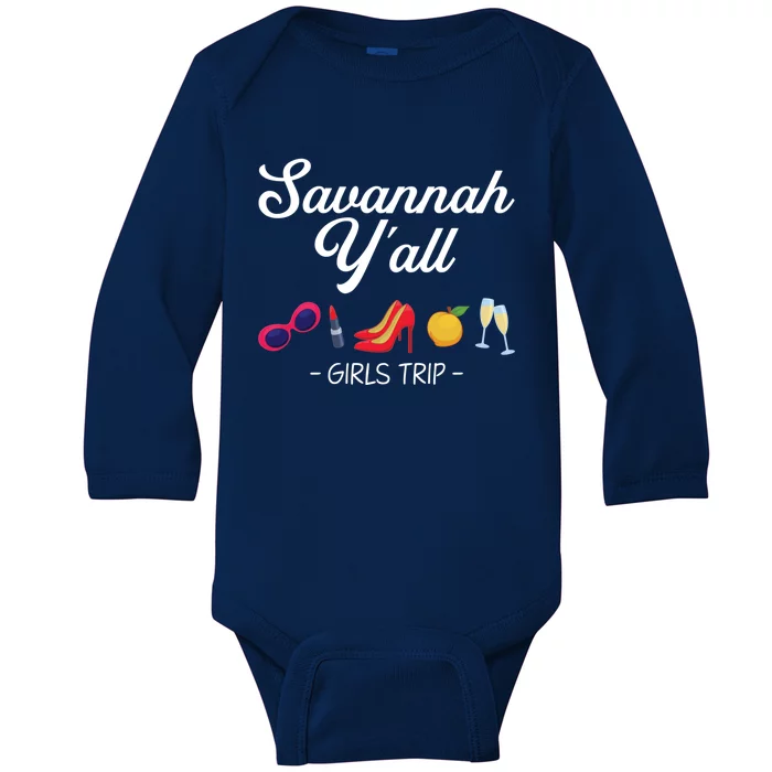 Funny Bachelorette Yall Savannah Trip Gift Baby Long Sleeve Bodysuit